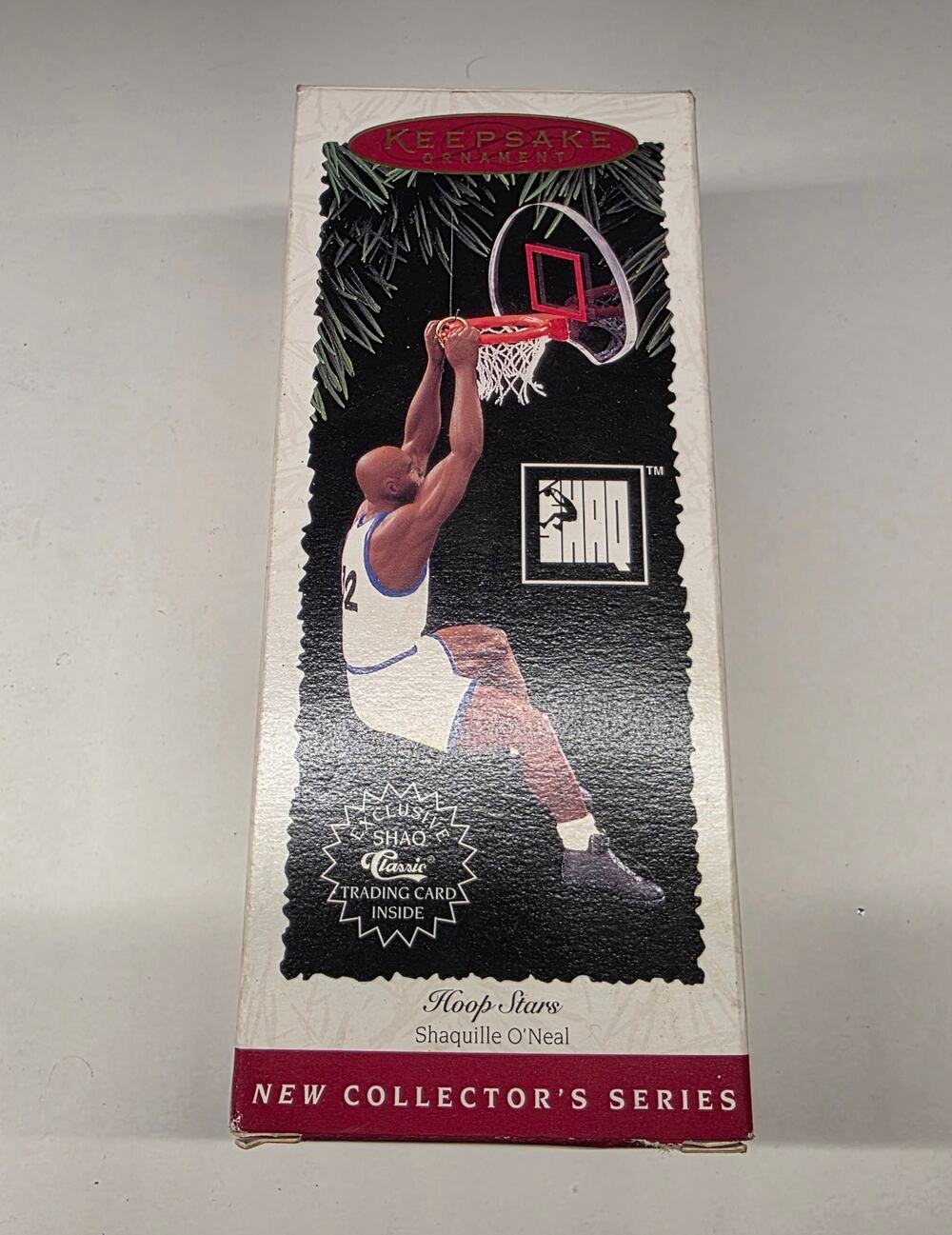 Hallmark 1995 Hoop Stars Shaquille O'Neal Ornament w/ Box Trading Card